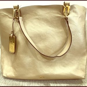 Lauren Ralph Lauren Gold Tote Bag